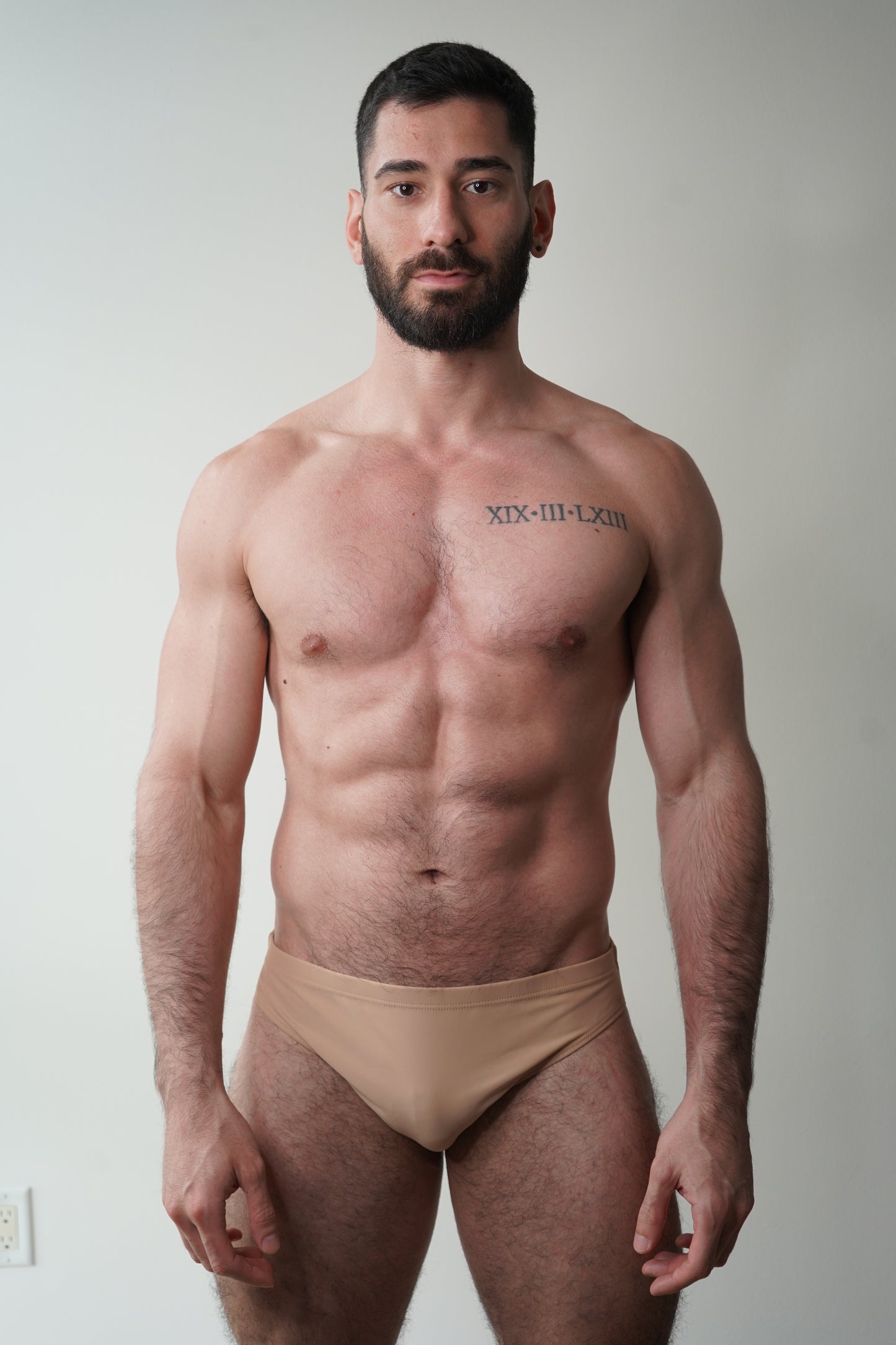 swim brief in sand