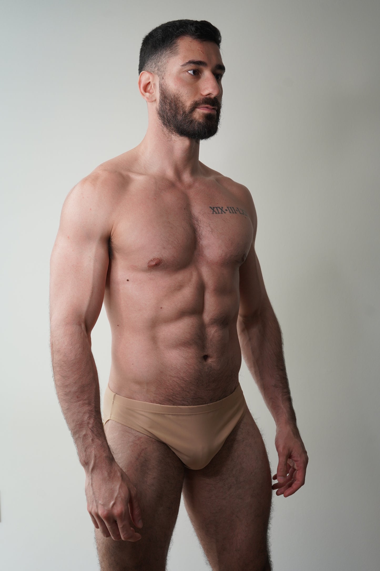 swim brief in sand