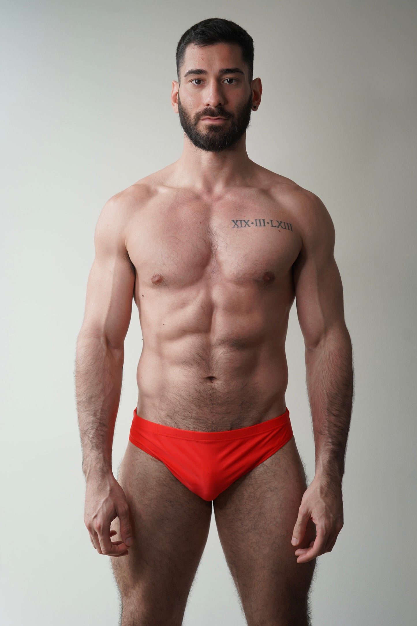 swim brief in scarlet