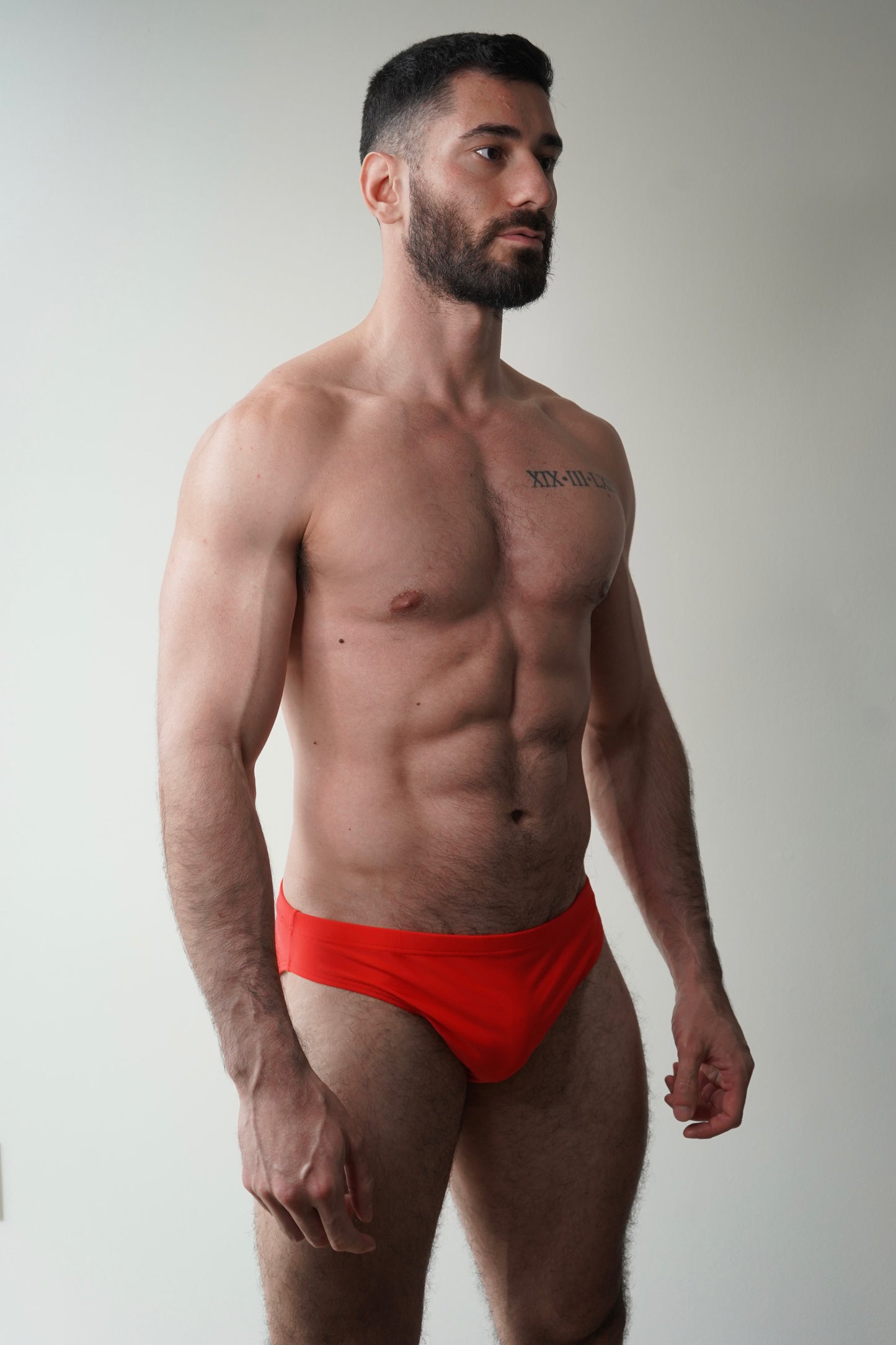 swim brief in scarlet